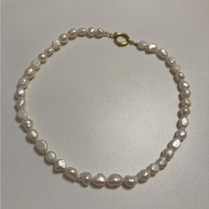 Freshwater Baroque Pearl Choker Necklace 8-12mm Genuine AAA Pearls Gold Clasp